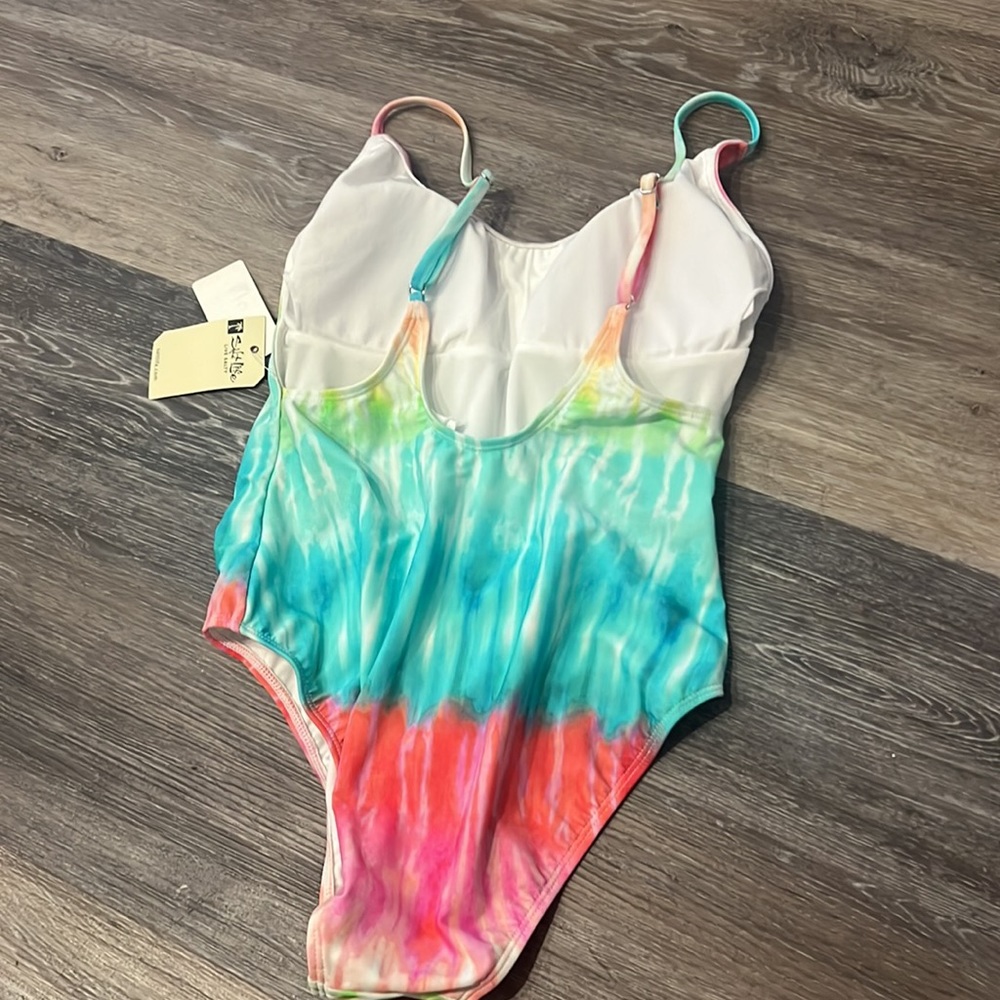 NWT Salt Life logo neon tie dye multicolor swimsuit one piece womens M - Picture 8 of 8